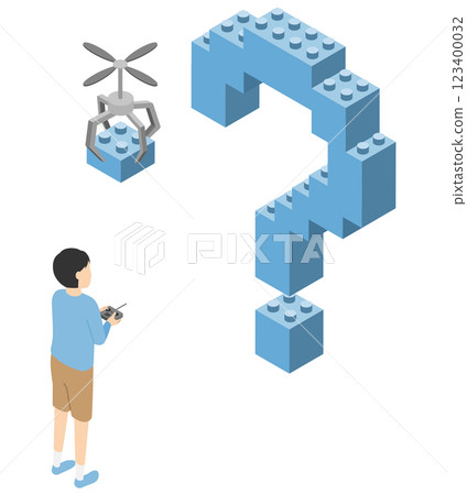 Boy making a question mark - isometric 123400032