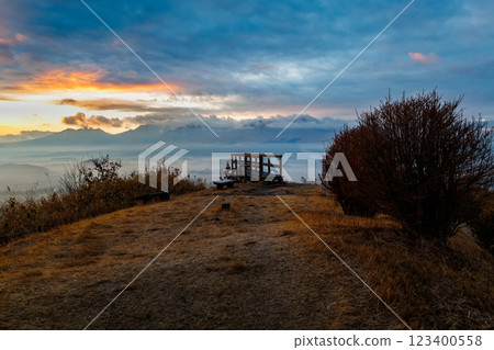 Morning view from Tagoyama Observatory (Sorafune Pier, Aso City) 123400558