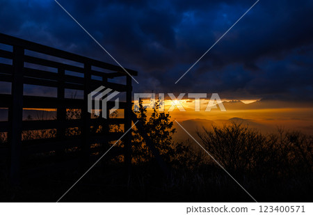 Morning view from Tagoyama Observatory (Sorafune Pier, Aso City) 123400571