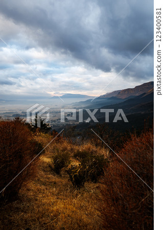 Morning view from Tagoyama Observatory (Sorafune Pier, Aso City) Morning view from Tagoyama Observatory (Sorafune Pier, Aso City) 123400581