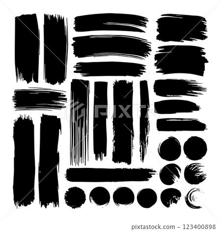 A diverse set of hand-painted brush strokes with bold, textured ink. These organic and free-flowing marks are perfect for abstract designs and modern graphic projects. A diverse set of hand-painted brush strokes with bold, textured ink. These organic and free-flowing marks are perfect for abstract designs and modern graphic projects. 123400898