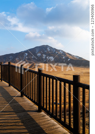 Mount Eboshi in winter (Aso Kuju National Park) 123400966