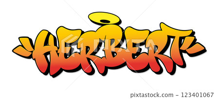 Herbert name in graffiti style. Vector illustration. 123401067