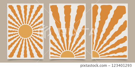 Set of vintage sunburst backgrounds, abstract cards. Contemporary tapestries. Set of wall posters. Set of vintage sunburst backgrounds, abstract cards. Contemporary tapestries. Set of wall posters. 123401293