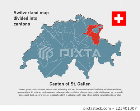 Vector map Switzerland - Canton of St. Gallen Vector map Switzerland - Canton of St. Gallen 123401307