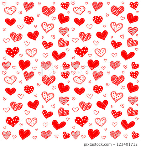 Seamless pattern of lovely red and white tone of hearts on the white background. Seamless pattern of lovely red and white tone of hearts on the white background. 123401712