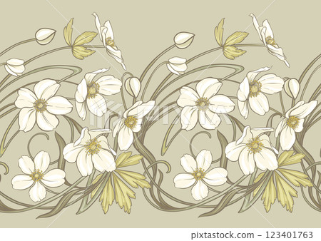 Forest Anemone flowers, decorative flowers  123401763