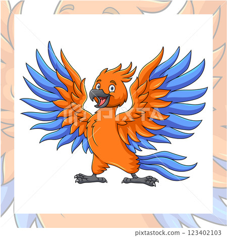 Cartoon phoenix bird on white background 123402103