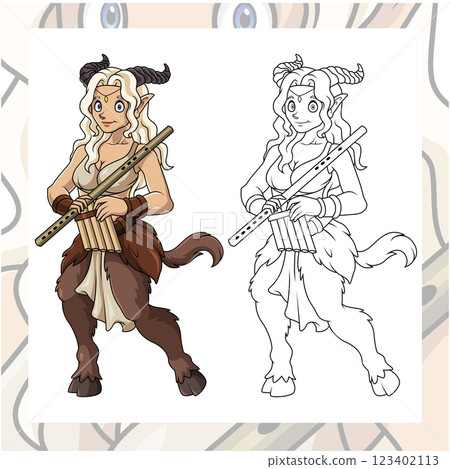 Cartoon satyrs character design on white background Cartoon satyrs character design on white background 123402113