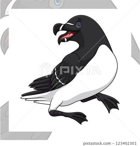 razorbill bird cartoon mascot character design razorbill bird cartoon mascot character design 123402301