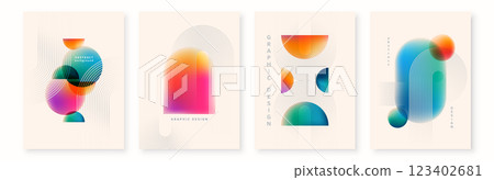 Abstract background vector illustration. Pattern design with graphic shapes, line elements, bright gradient color. Modern poster template in retro bauhaus flat style. Minimal business cover Abstract background vector illustration. Pattern design with graphic shapes, line elements, bright gradient color. Modern poster template in retro bauhaus flat style. Minimal business cover 123402681