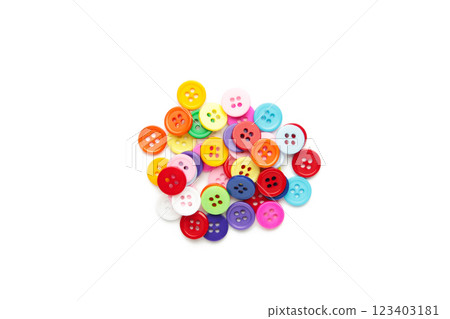 Colorful button assortment isolated on a white background. 123403181