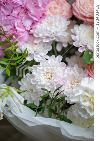 Beautiful Bouquet of Pink and White Roses Beautiful Bouquet of Pink and White Roses 123403418