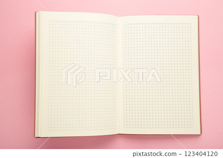 Open notebook on pink background. Business concept. Open notebook on pink background. Business concept. 123404120