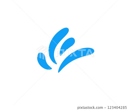 Blue abstract logo design with curved shapes and smooth lines on white background Blue abstract logo design with curved shapes and smooth lines on white background 123404285