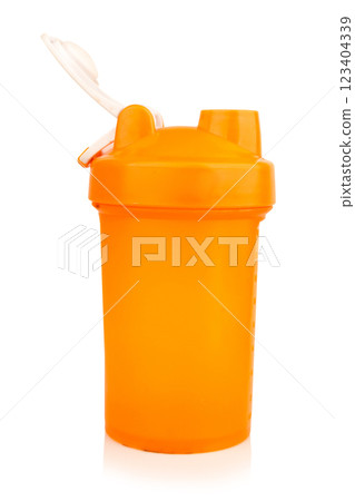 Shaker Bottle Whey Protein isolated on white background Shaker Bottle Whey Protein isolated on white background 123404339