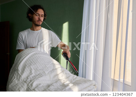 Steam Cleaning in Progress We Are Freshening Up Your Bedding for a Cozy Experience Steam Cleaning in Progress We Are Freshening Up Your Bedding for a Cozy Experience 123404367