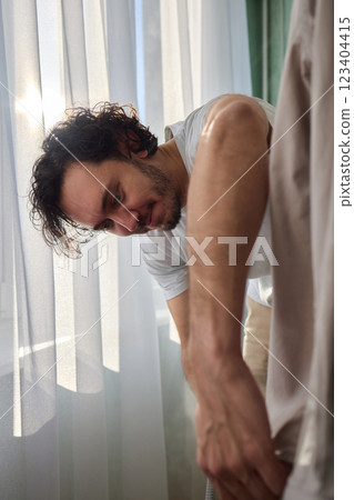 Steam cleaning your garments ensures a crisp, polished finish that enhances their appearance 123404415