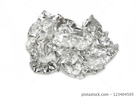 Crumpled aluminum foil isolated on white background. Crumpled aluminum foil isolated on white background. 123404505