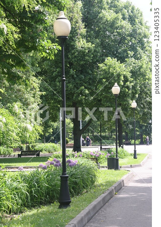 summer park. shady alleys, park of culture and rest summer park. shady alleys, park of culture and rest 123405335