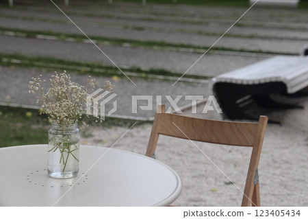 An empty table in a cafe, Moscow, June 2022. An empty table in a cafe, Moscow, June 2022. 123405434