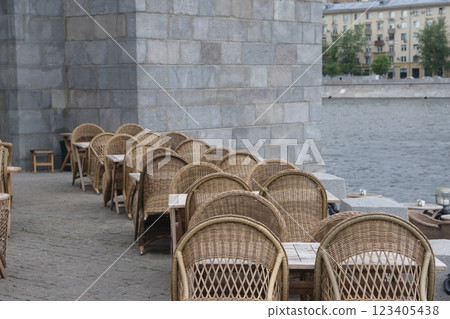 An empty table in a cafe, Moscow, June 2022. An empty table in a cafe, Moscow, June 2022. 123405438