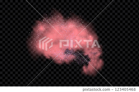 Pink powder dust with glittering shimmering swirls, shiny glitter design. Magical motion, sparkling lines on a black background. Pink powder dust with glittering shimmering swirls, shiny glitter design. Magical motion, sparkling lines on a black background. 123405468