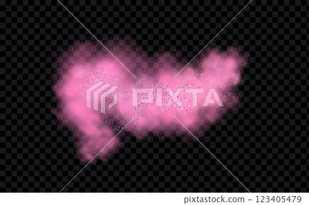 Pink powder dust with glittering shimmering swirls, shiny glitter design. Magical motion, sparkling lines on a black background. Pink powder dust with glittering shimmering swirls, shiny glitter design. Magical motion, sparkling lines on a black background. 123405479