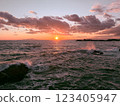 The sea at dusk 123405947