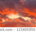 Burning sunset sky 123405950