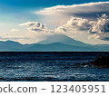 View of Mt. Fuji and the sea from Jogashima Island on the Miura Peninsula 123405951