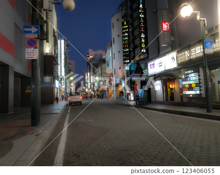Downtown area at night Downtown area at night 123406055
