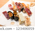 Delicious assortment of nigiri sushi 123406059