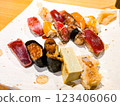 Delicious assortment of nigiri sushi 123406060