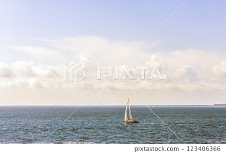 Sailboat at sea on a sunny day. Sailboat at sea on a sunny day. 123406366