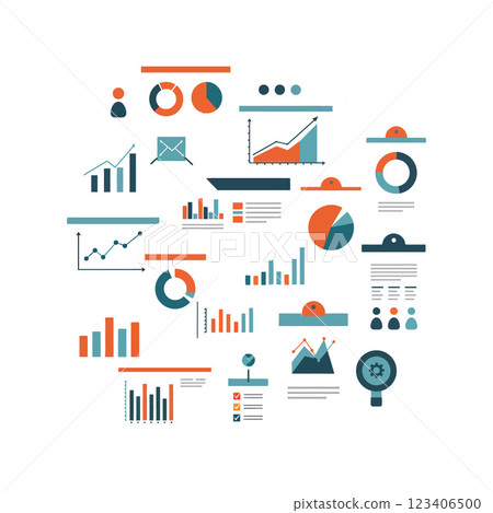 Data visualization elements in flat design style vector art 123406500