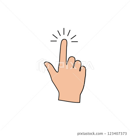 Hand pointing upwards in a minimalist style with rays of light around it showcasing a gesture of emphasis and positivity vector illustration Hand pointing upwards in a minimalist style with rays of light around it showcasing a gesture of emphasis and positivity vector illustration 123407373