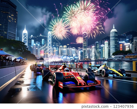 F1賽車在香港行駛-3 F1賽車在香港行駛-3 123407936