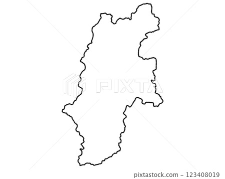 長野縣中部地區的略顯鬆散的白色地圖 長野縣中部地區的略顯鬆散的白色地圖 123408019