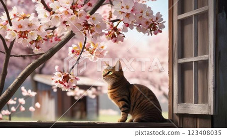 櫻花和貓 櫻花和貓 123408035