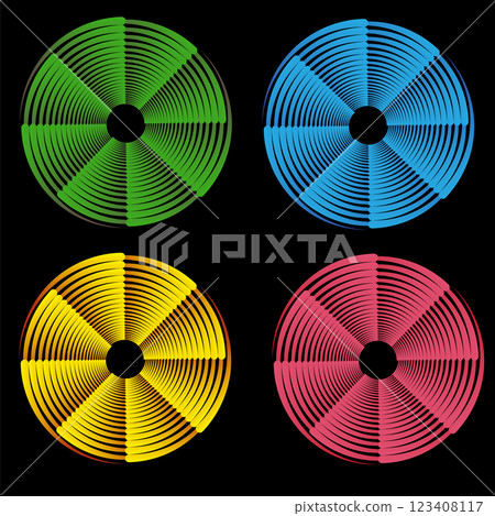 Vector Circle Colorful Icon Isolated on Black Background Vector Circle Colorful Icon Isolated on Black Background 123408117