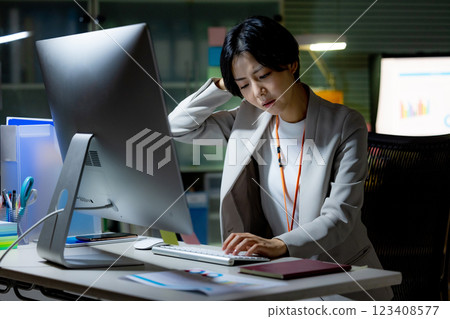 Female overtime business Female overtime business 123408577