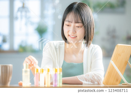 Young women's skin care 123408711