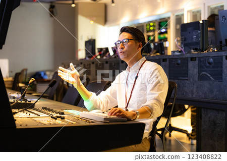 A man working at a TV station 123408822