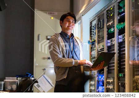 Server room male engineer 123408842