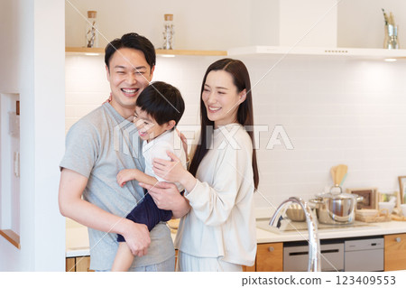 Family in the kitchen 123409553