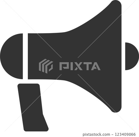 Simple megaphone monochrome vector icon 123409866