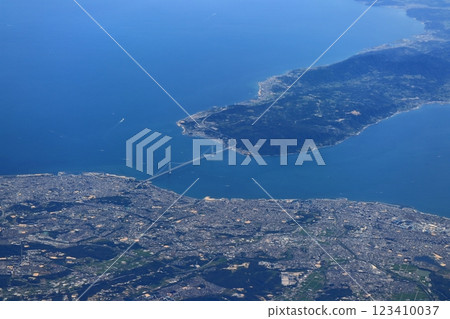 【兵庫縣】從空中俯瞰明石海峽大橋 123410037