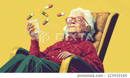 Senior citizen holding medication, reflecting healthcare financial crisis impact 123410164