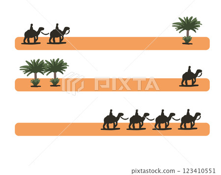 Camel and plant simple line illustration set 123410551